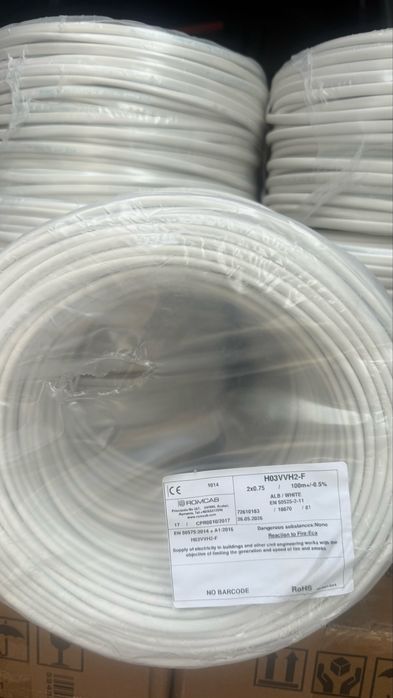 Cablu electric cupru 2x0,75 rola de 100m