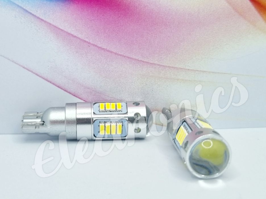 LED крушки за габарит с лупи цокъл тип T10 W5W - 2 броя