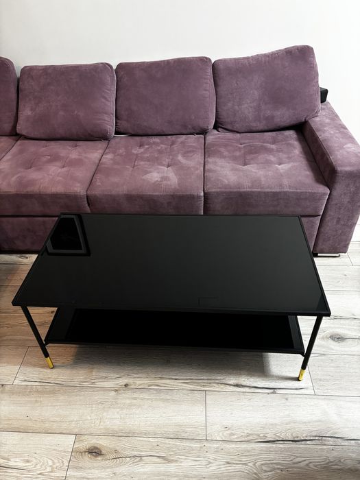 Masuta cafea neagra de sticla IKEA ASPEROD