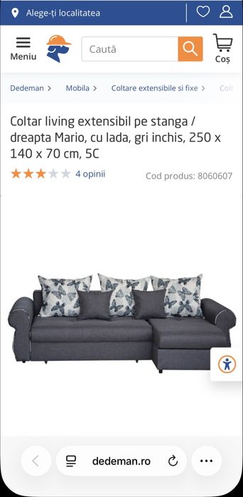 Vând colțar extensibil reversibil ( stanga /dreapta)