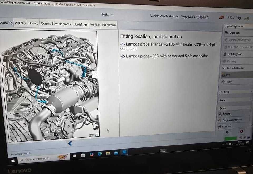 Odis vas 6154 laptop diagnoza auto vw skoda audi seat