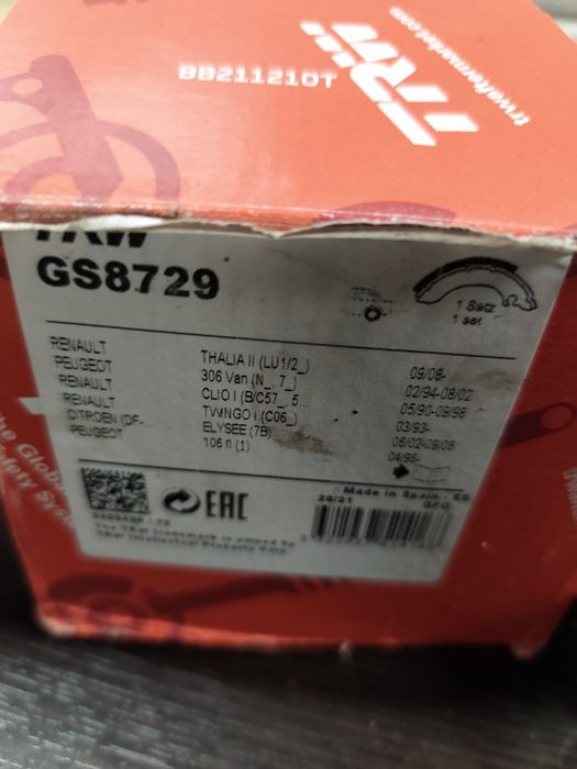 Saboți frana Pegout 306, Renault Clio..