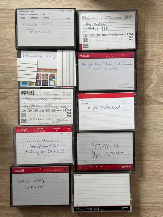 Lot de 10 casete video 8 mm