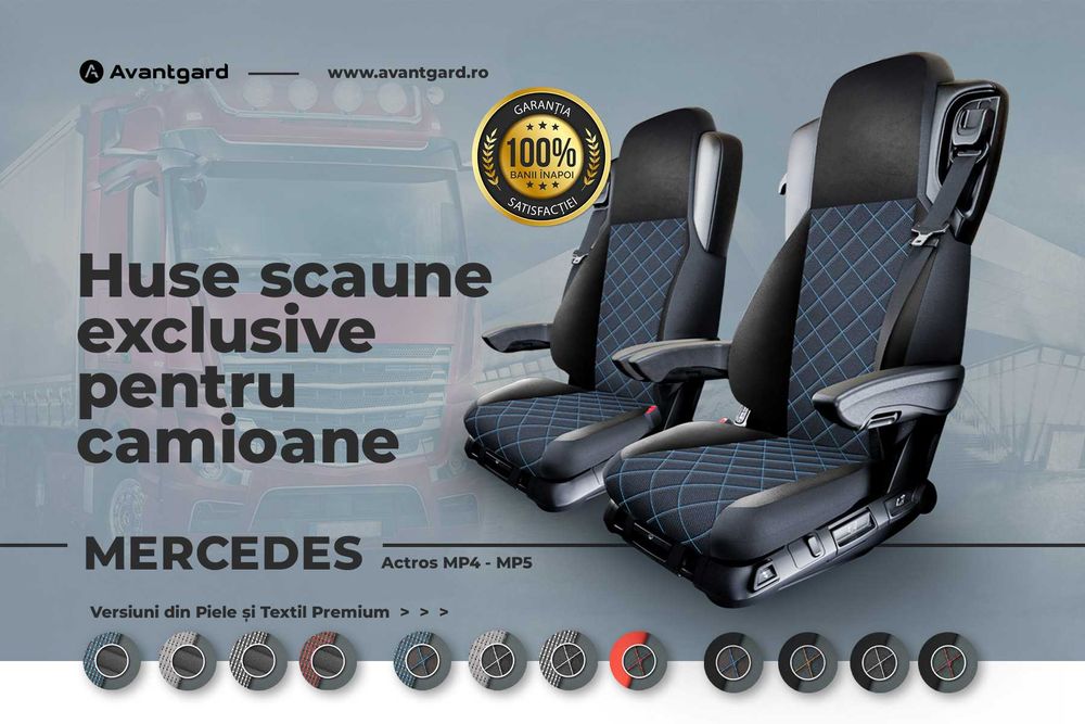 Set Husa scaun camion premium, Man Mercedes Volvo Daf Scania Ford Truc