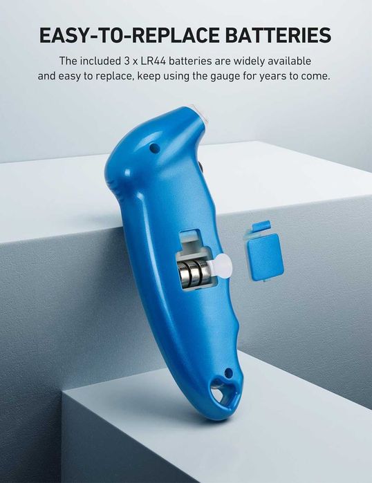 AstroAI Цифров манометър за гуми с 4 настройки и LCD дисплей