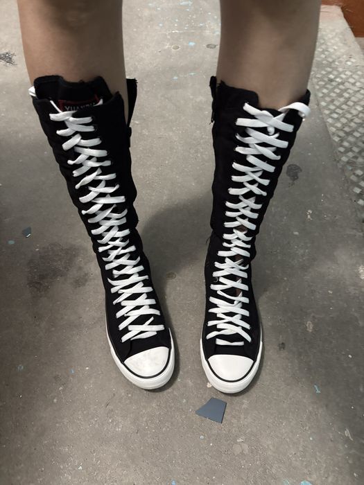 Выосокие кеды до колена , knee-high Converse