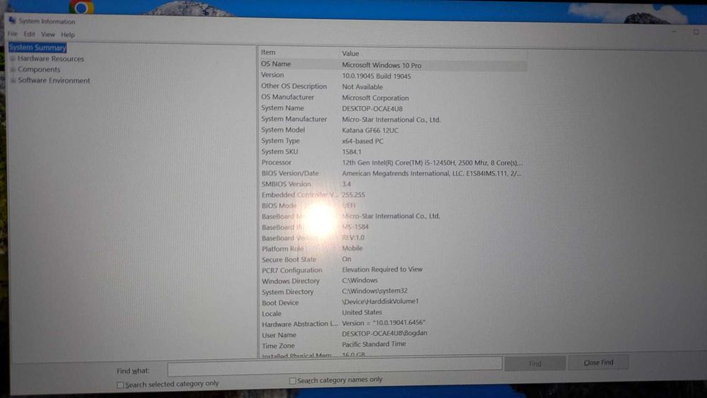 Laptop Gaming MSI Katana GF66 12UC-812XRO – Stare excelenta