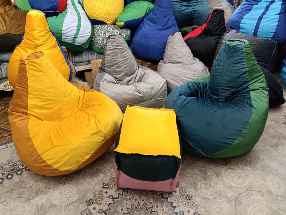 Бин бег. Биг бег. Пуфик. Кресло груша. Кресло. Мешок. Подушки.