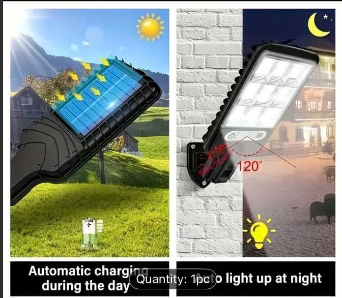 Lampă solară cu senzor de mișcare și telecomandă