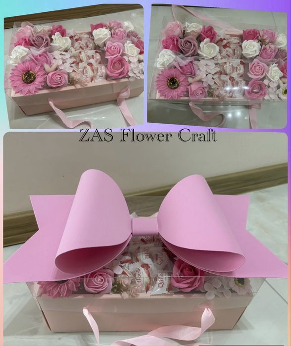 Сапунени цветя в кутии - специално за 8ми март