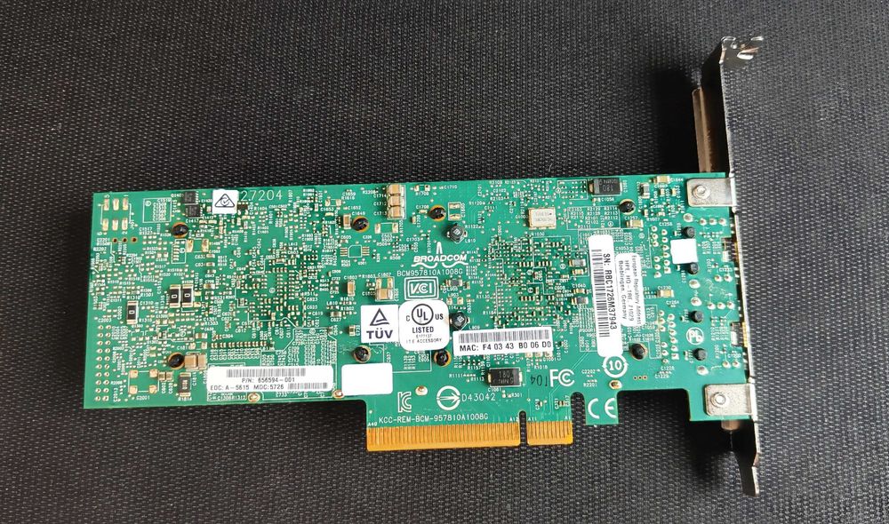 Placa retea 2 porturi 10gb, HP 530T, Broadcom BCM57810