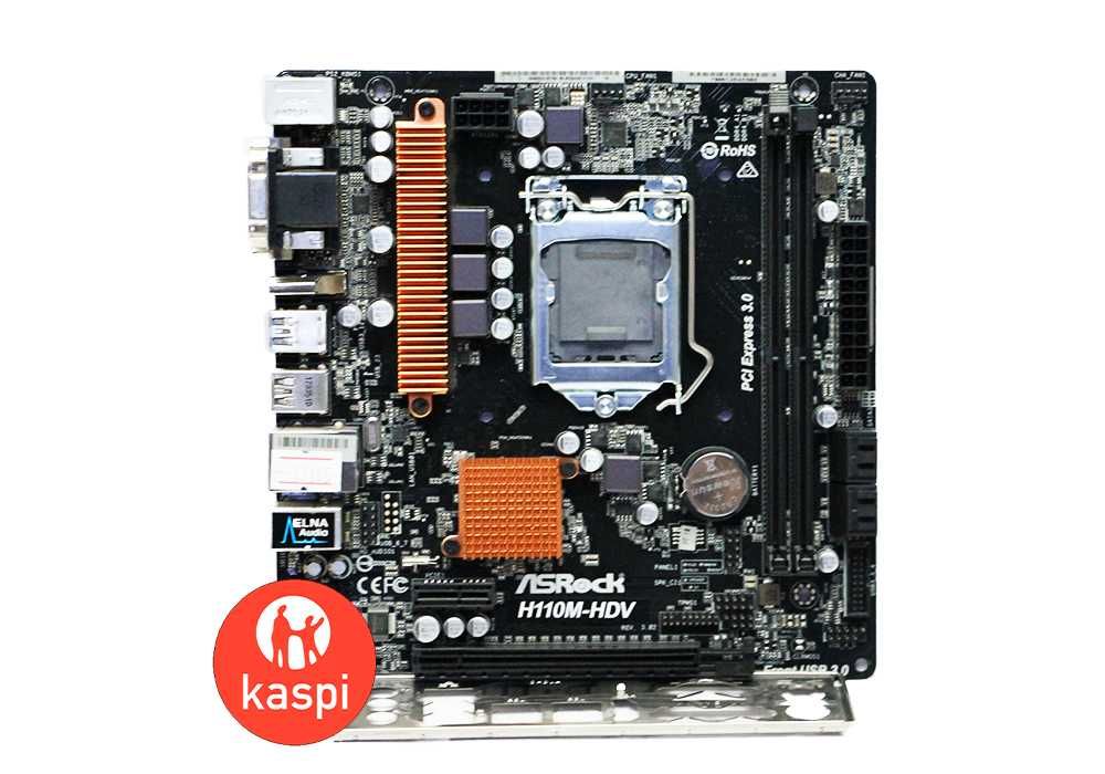 Мат.Плата LGA 1151 ASRock H110M-HDV 2x DDR4