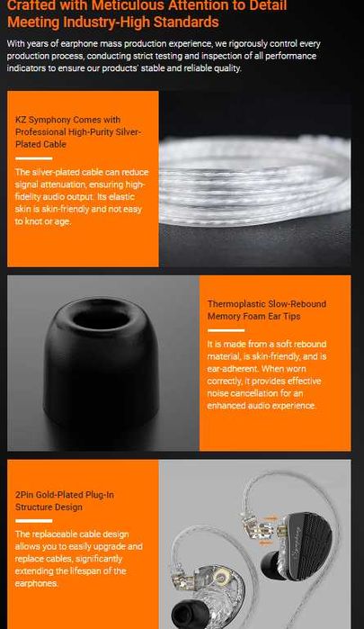 Новые запечатанные проводные наушники KZ SYMPHONY HI-FI, Планар+1DD