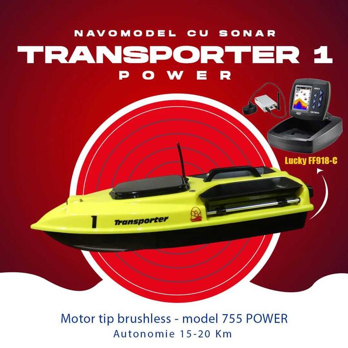 Barcuta plantat cu sonar Lucky FF918C - Transporter 1 Power