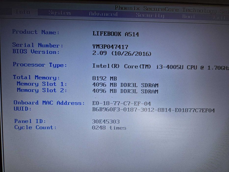 Laptop Fujitsu Lifebook A514