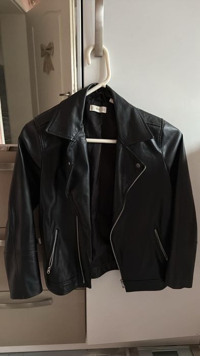 Кожено яке Mango естествена кожа - 152 см /11-12 години/