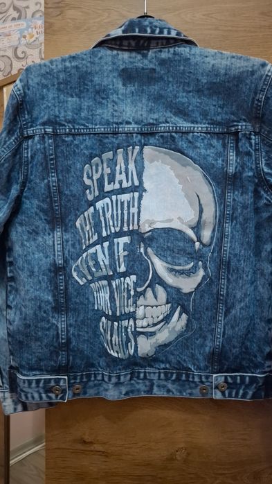 Jachetă blugi Ombre cu model