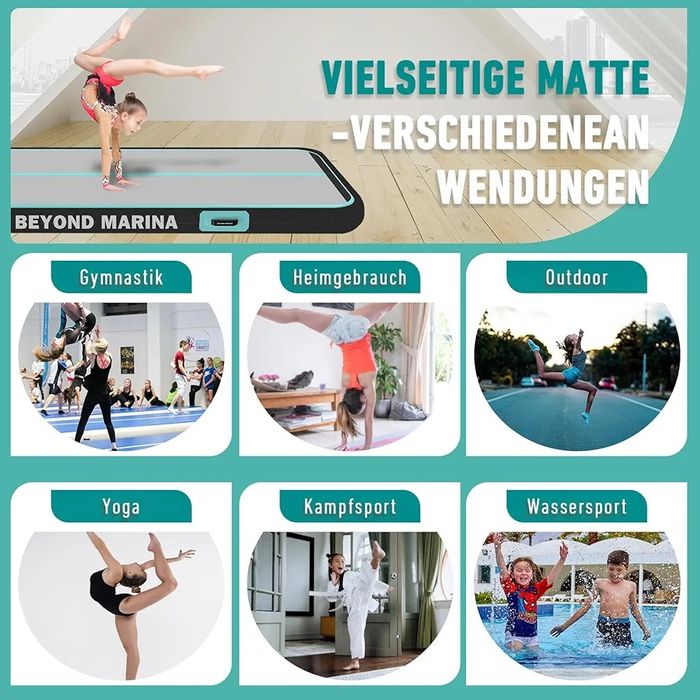 3м Надуваема гимнастическа постелка Beyond Marina Air Track + помпа