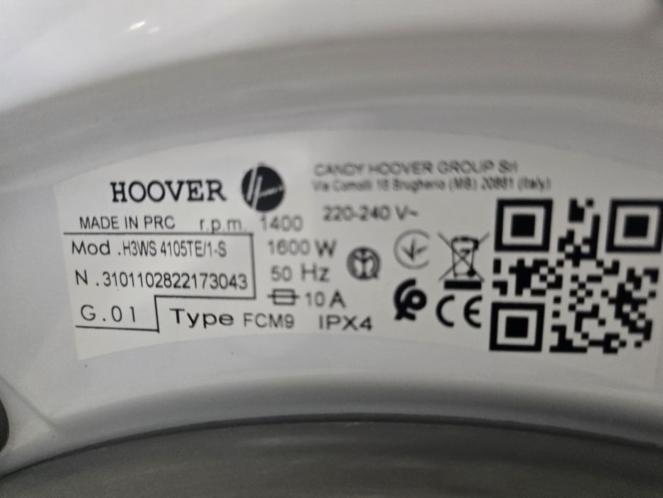 А+++10 кг.Пералня с пара Хувър/Hoover H-Wash 300