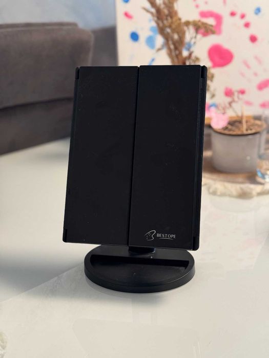 Козметично огледало с LED осветление, Черно - Bestope