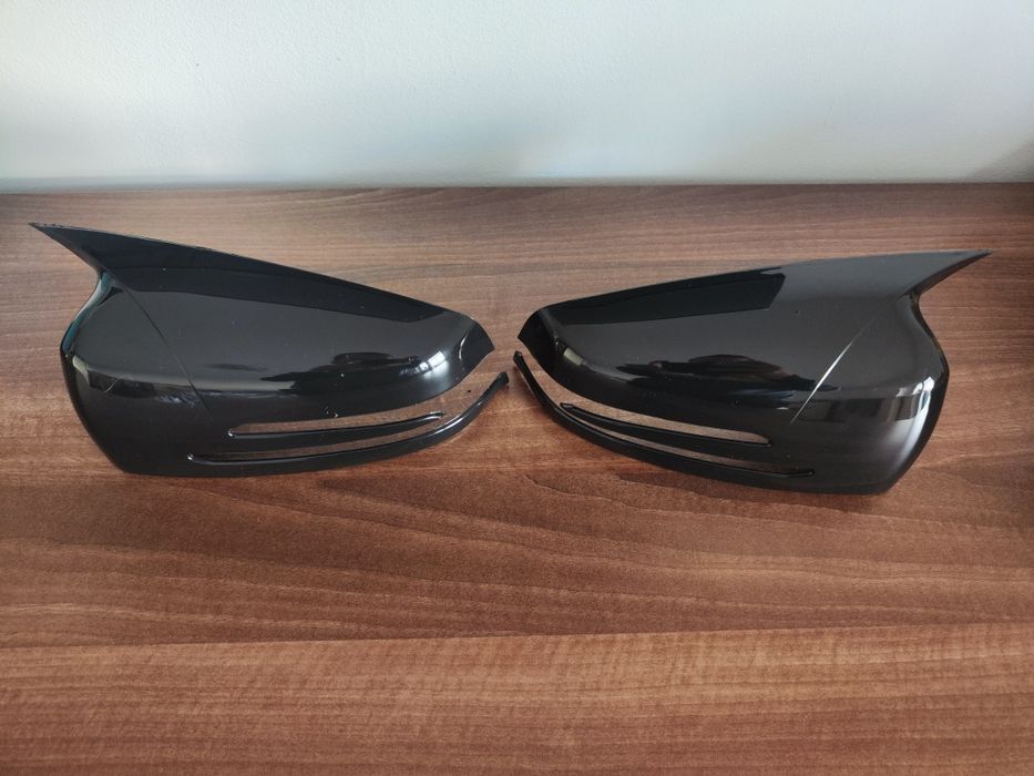 Capace ornamente oglinzi Mercedes C Class W204, Negru Lucios