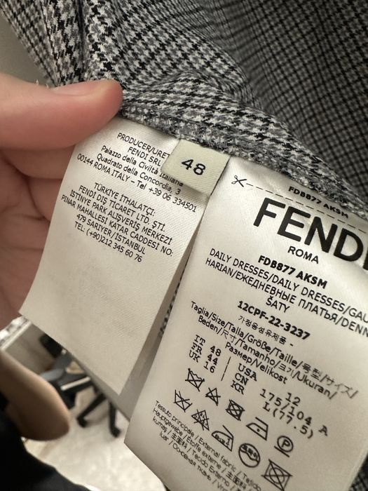 FENDI Серое замшевое платье