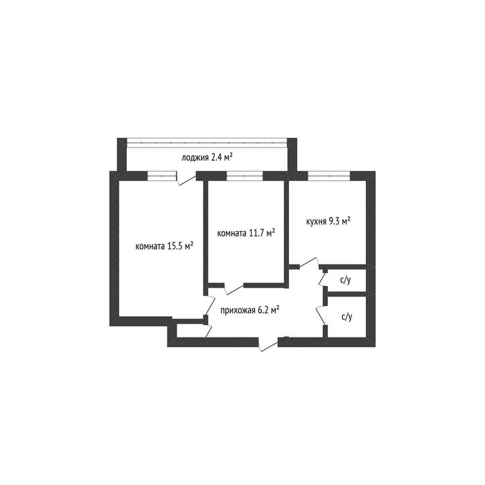 2-комн. кв 53м², 3/9 этаж пр. Абая
