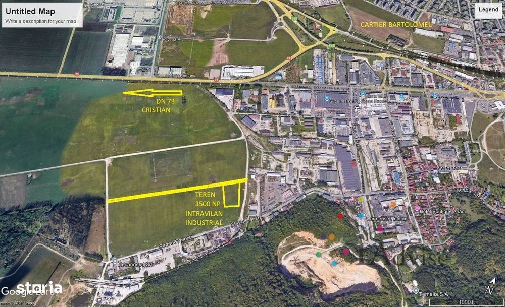 Teren intravilan industrial zona Cucului- Bazaltului Brintex  Metchim