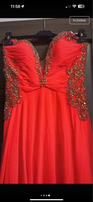 Rochie de seara cu pietricele-rochie de seara lunga