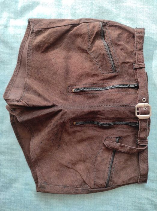 Дамски кожени панталони - 100% велур - Размер М - Кожени панталонки