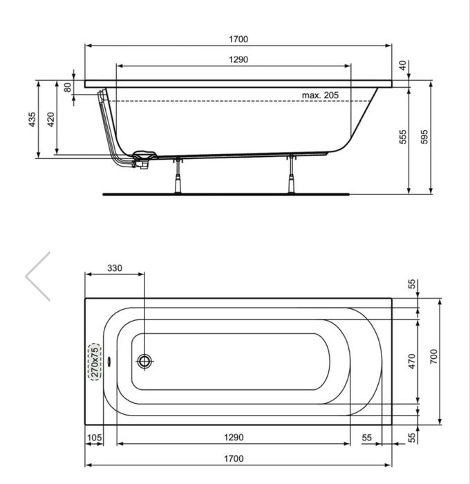 vanda cada baie rectangulara