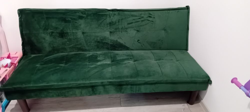 Canapea extensibila 170 x100 catifea verde