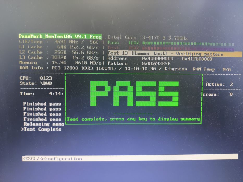 RAM 8 GB x 2 buc DDR3 HyperX Fury