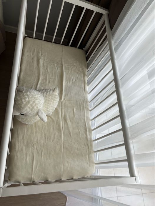 Детский манеж белый деревянный