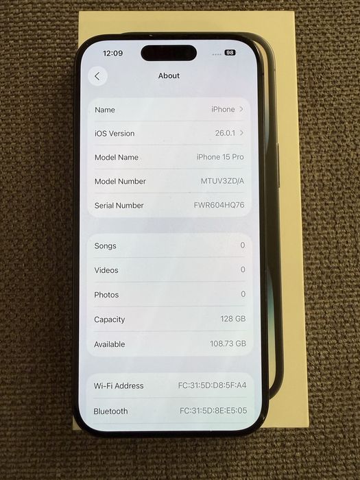 Apple Iphone 15 Pro 128gb black