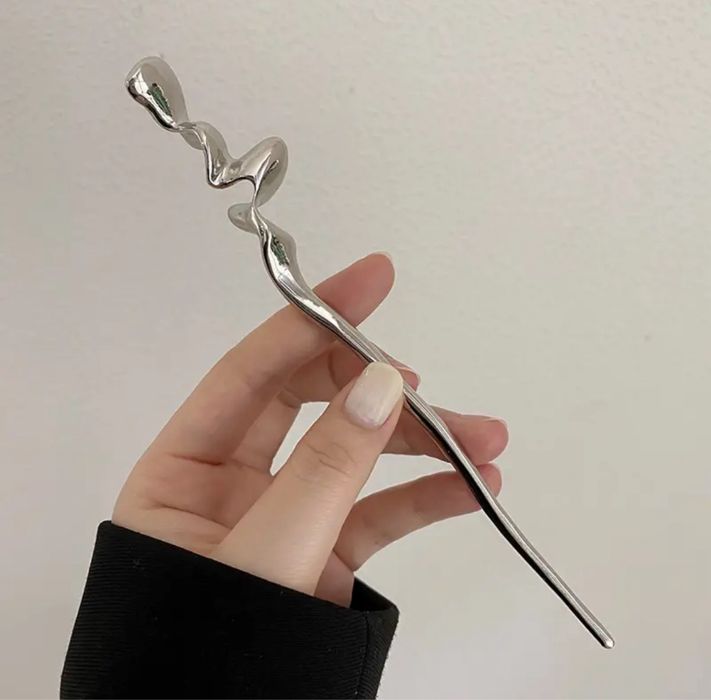 Аксесоар за коса, 2бр сребърни игли за коса