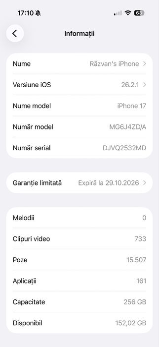 iPhone 17 256GB 5G Black