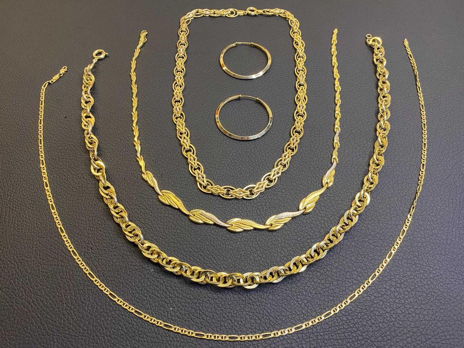 Златен Ланец синджир златни обеци  ланче 14 к 585 gold zlato zlatni