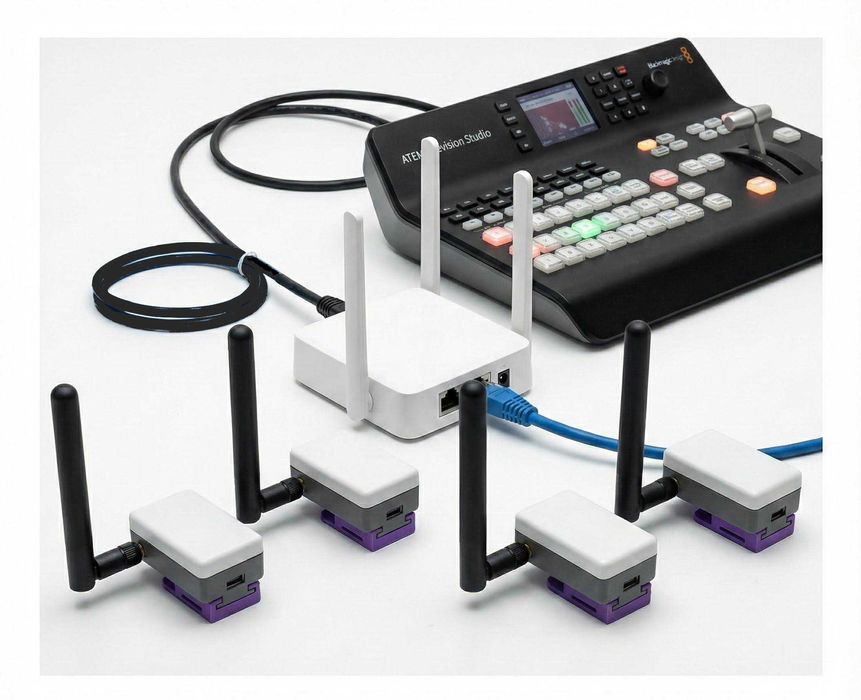 Sistem Tally Light Wireless 4 Camere - Compatibil Blackmagic ATEM