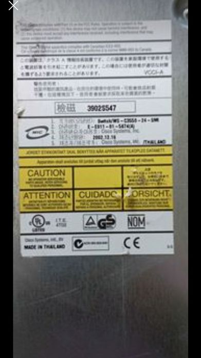 Vând switch Cisco catalyst C3550  Series.in stare buna.