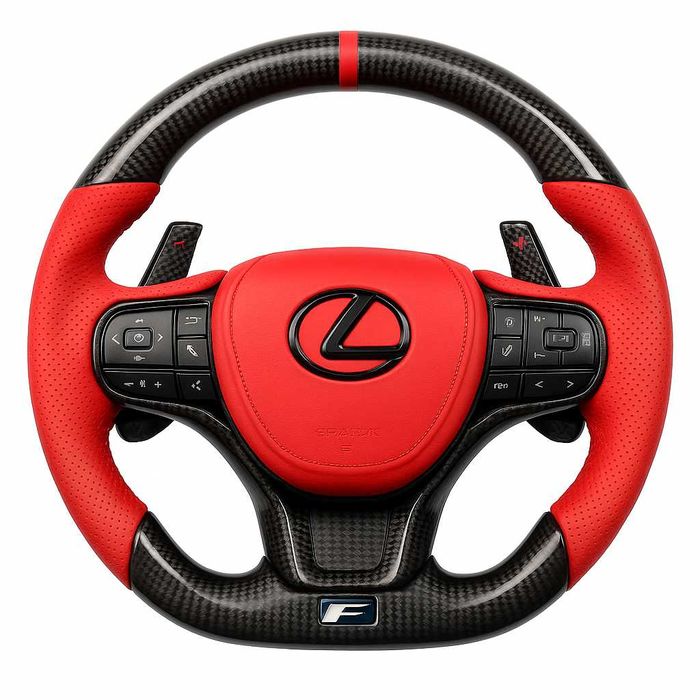Lexus F Sport карбонов волан червена кожа IS RC GS RX NX LC