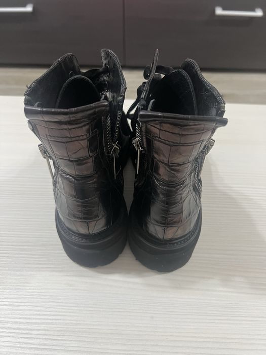 Ghete piele Kennel & Schmenger, negre, model crocodil, mărimea 39