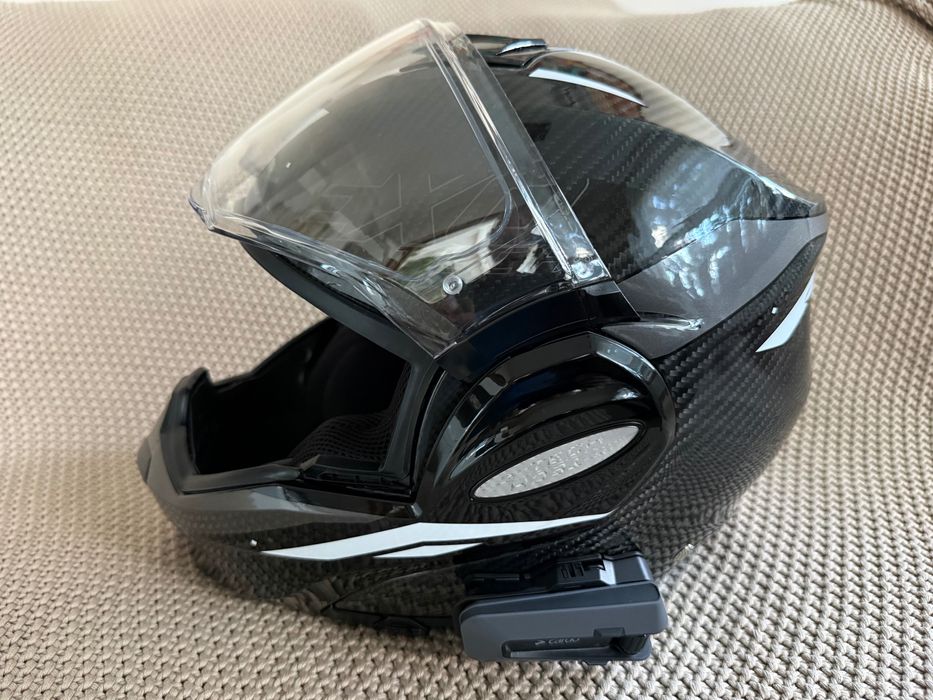 Cască moto ScorpionTech Evo Carbon plus Cardo packtalk edge