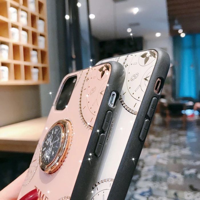 Husa cu pietricele + inel model TIME pt iPhone 11 Pro ,11 Pro Max