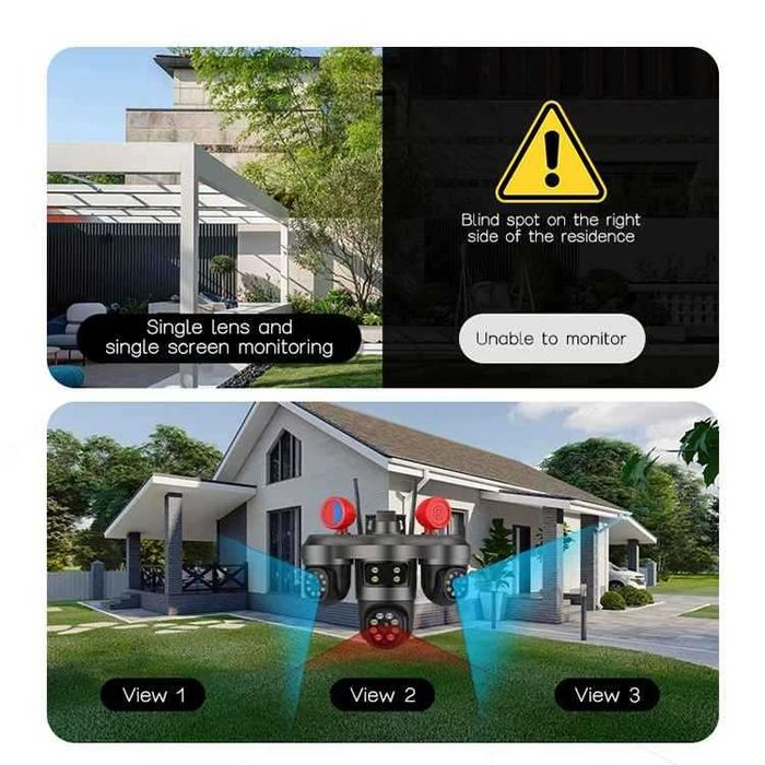Външна Охранителна Камера 360 Wifi или 4g 15MP със сирена и светлини
