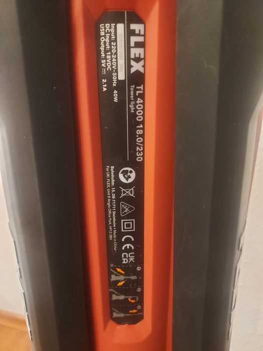 Flex Proiector de lucru Baterie LED cu luminozitate până la 4000lm TL