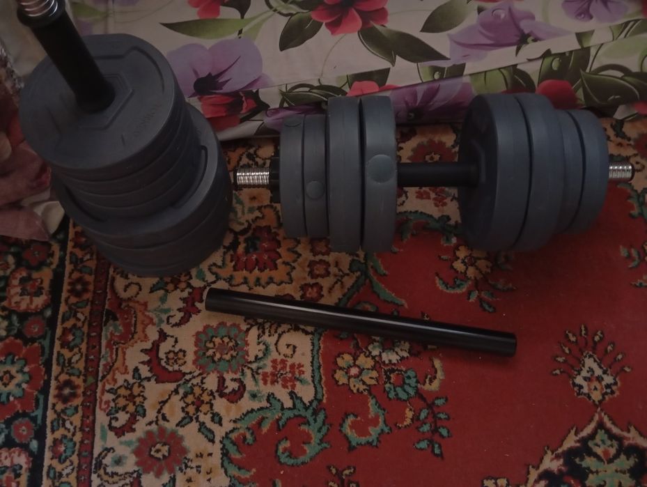Гантели и штанга трансформер новые