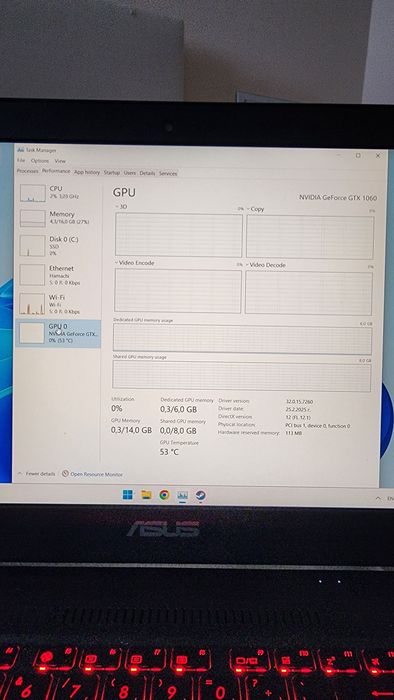 Asus FX503V TUF Gaming 15.6″ FHD, i7-7700HQ, GTX 1060 6GB, 16GB RAM