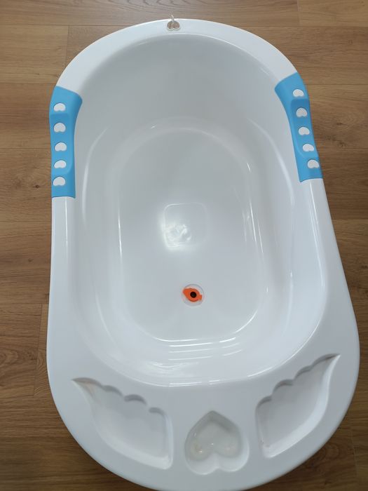 Cadita bebelusi Little Mom Angel Blue cu reductor detasabil ergonomic