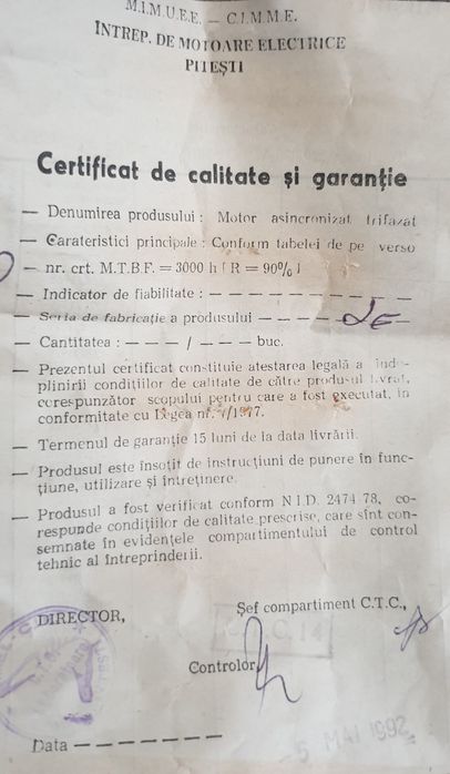 Motoare electrice trifazice nefolosite